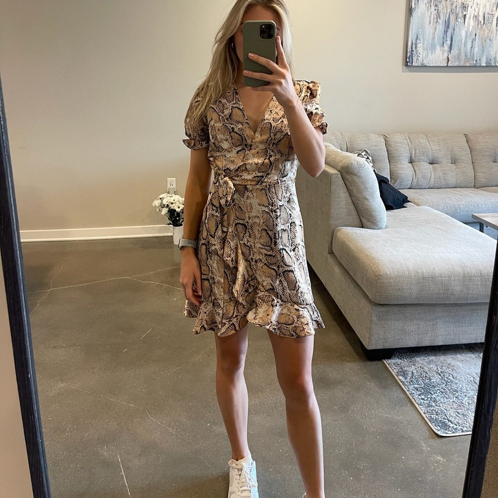 Aqua Snakeskin Cocktail Dress